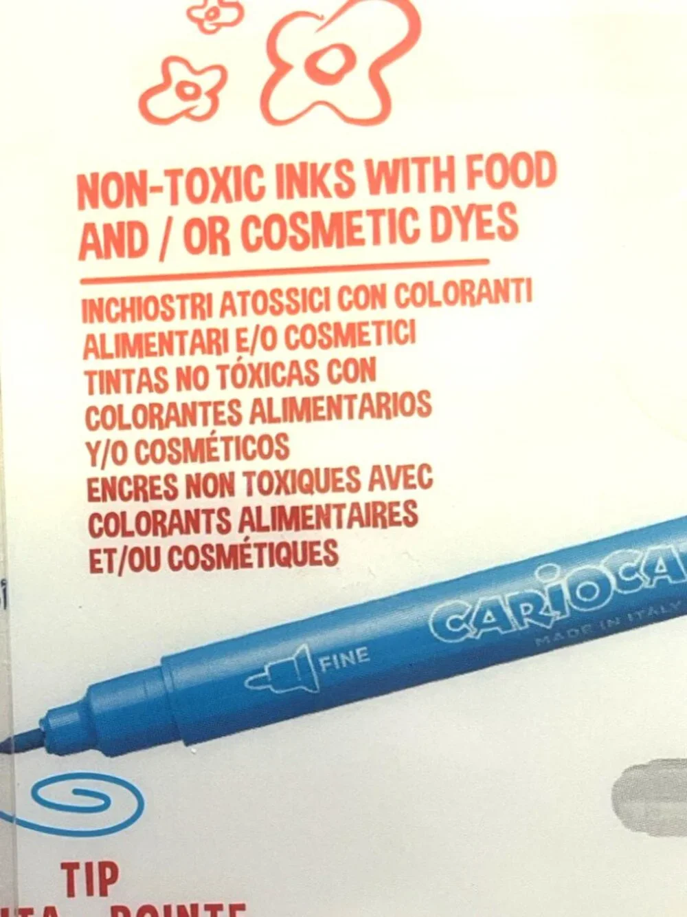 Carioca 30 Colors Washable Markers for Kids Dual Tip Non Toxic Ink Made in Italy